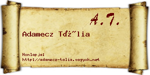 Adamecz Tália névjegykártya